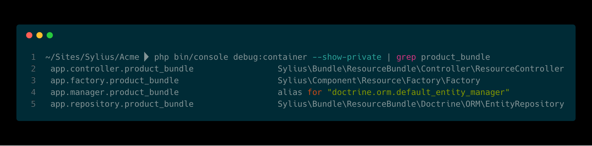 debug container output